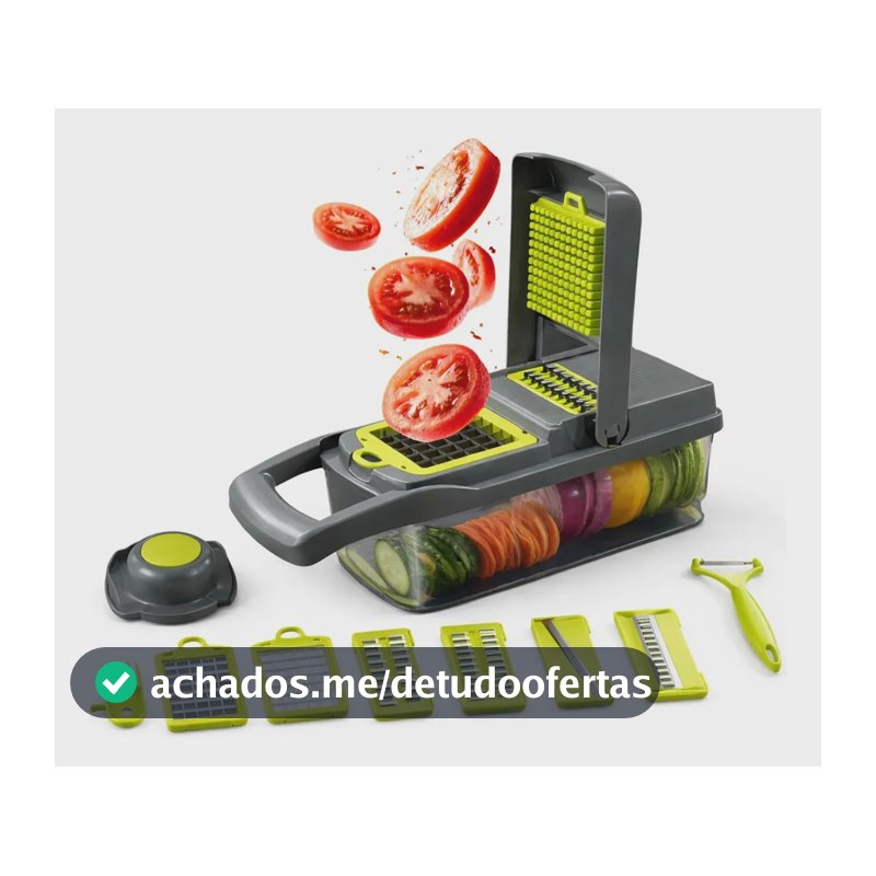 Eps-403 Cortador Fatiador E Ralador De Vegetais Multifuncional 16 Pçs Legumes E Frutas Lâmina Inox