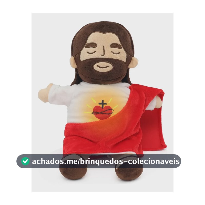 Pelúcia Jesus Que Respira Acalma Alivia Ansiedade Boneco Vermelho