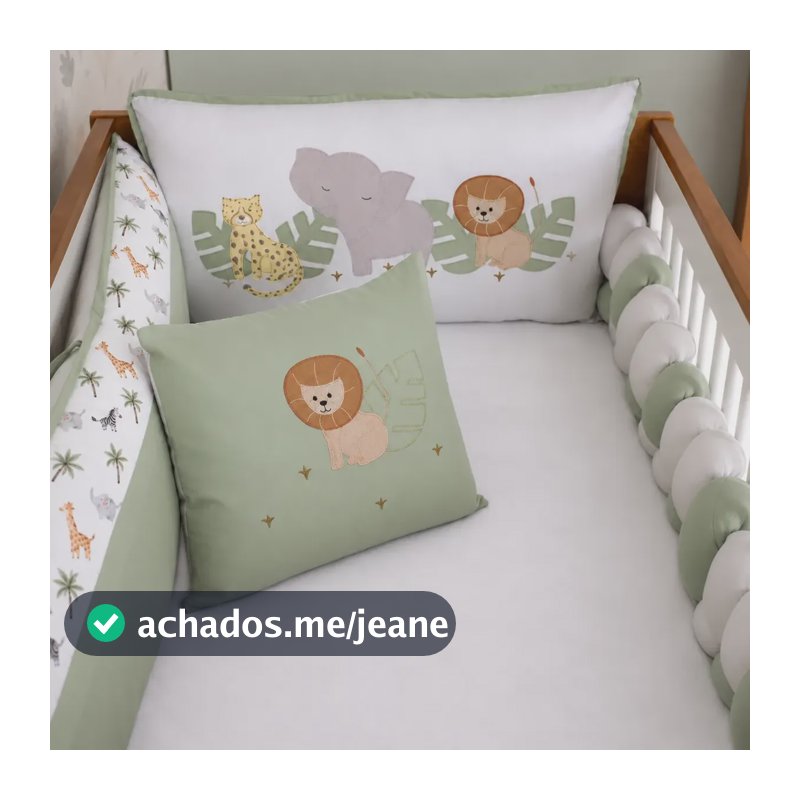 Kit De Berço Enxoval Completo Trançado - Som Floresta Menino Som Floresta Menino Verde