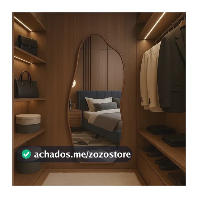 Espelho 100x50 Orgânico Corpo Inteiro Grande Moldura Caramelo
