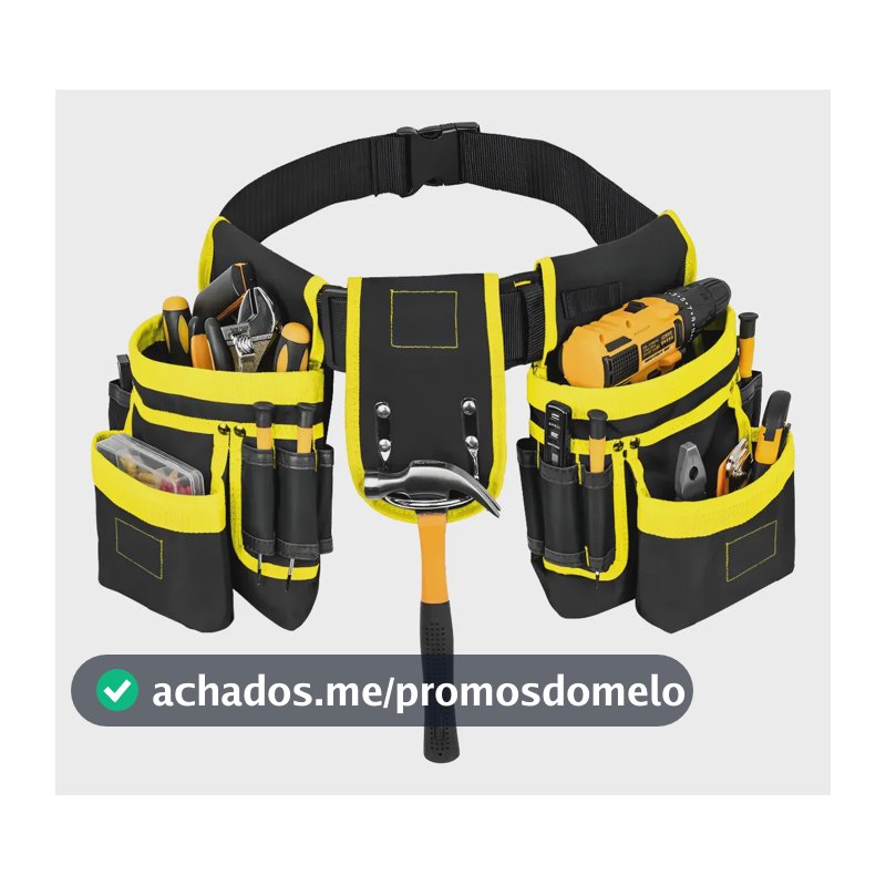 Bolsa De Ferramentas Cinto Ajustável Cinturão Eletricista Preto