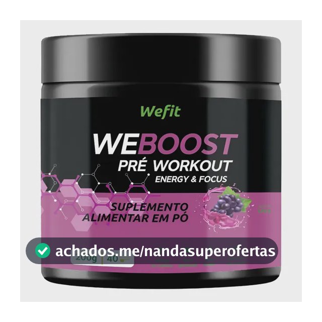 Pré-treino WeFit Weboost Pó Energia Sabor Uva 200g