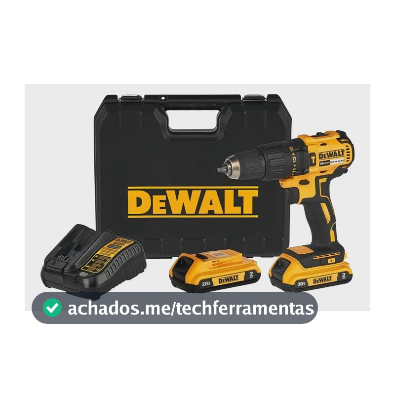Parafusadeira e Furadeira de Impacto 13mm 20V DEWALT DCD7781D2 Com 2 Baterias, Carregador e Maleta