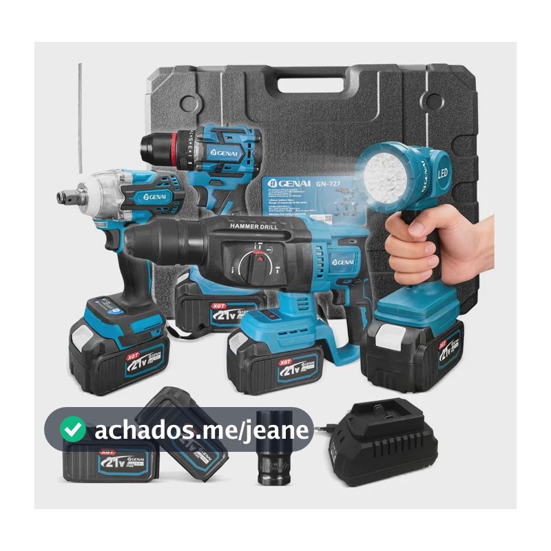 Kit4 Chave De Impacto Martelete Perfurador Furadeira Lantern