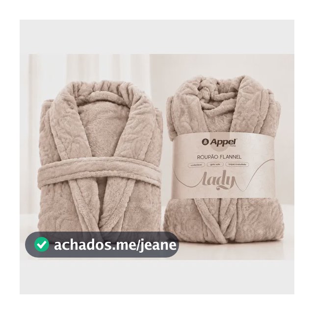 Roupão Plush Lady Feminino Flannel Manga Longa Luxo Appel