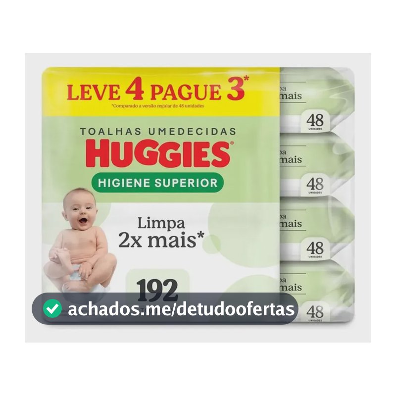 Pack Toalha Umedecida Disney Baby Huggies Max Clean Pacote 4 Unidades Leve Mais Pague Menos