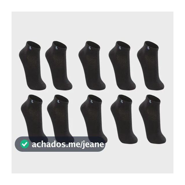 Kit Com 10 Pares De Meia Curta Algodão Adulto Lupo