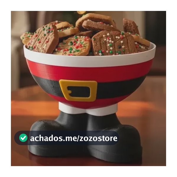 Tigela Papai Noel Decoração Mesa Natalina Bowl Bandeja Vermelho