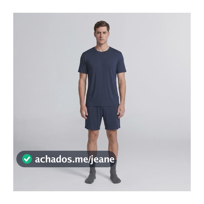 Conjunto De Pijama Masculino Sleepin Insider Azul-marinho Liso M