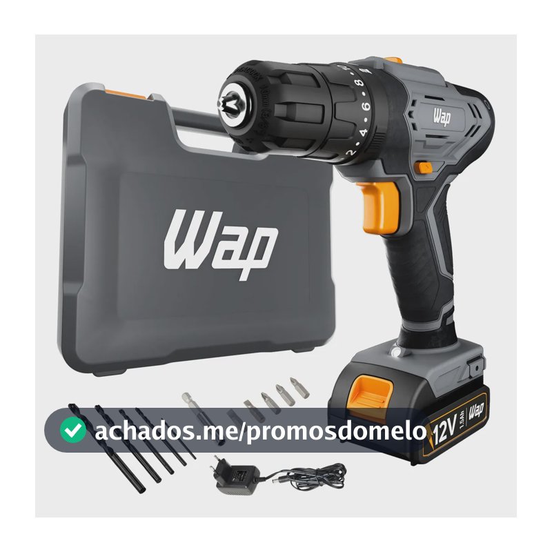 Parafusadeira e Furadeira de Impacto Wap Wf 12k4.2 com Indicador de Nível de Bateria e Maleta
