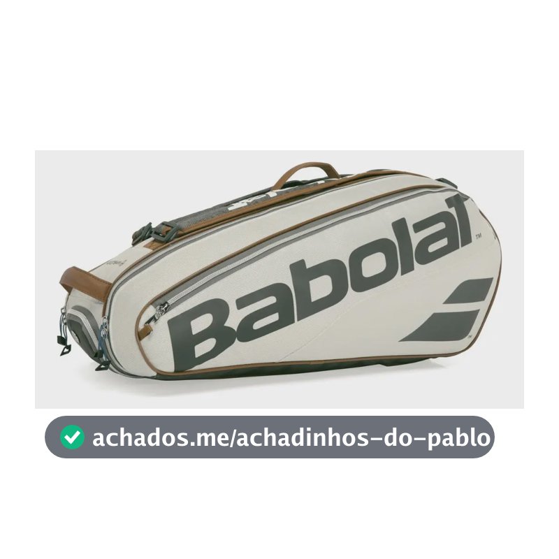 Raqueteira Babolat Wimbledon X6 Cinza E Marrom