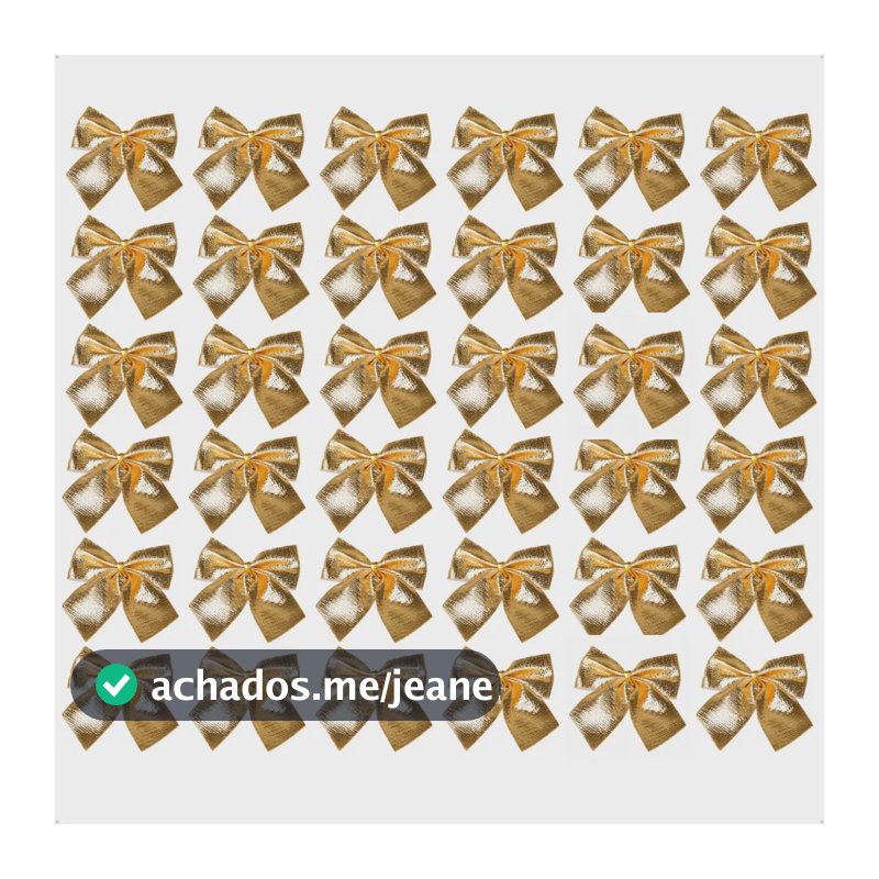 Kit 36 Laços De Natal Lacinho Enfeite Árvore Natal Dourado Liso Marca Ex Decor