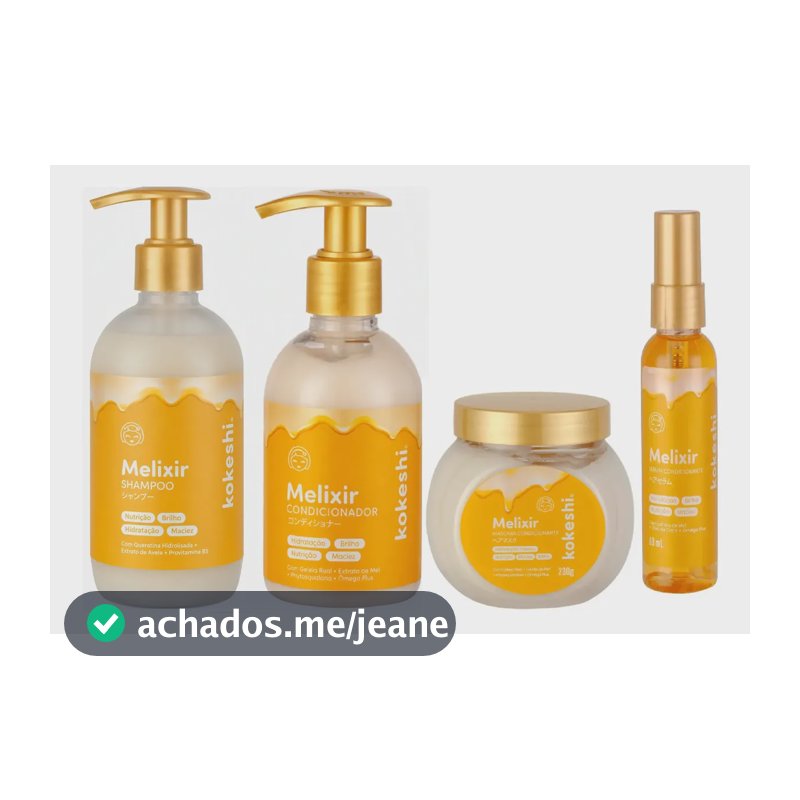 Kit Shampoo Condicionador+máscara+sérum Melixir Kokeshi