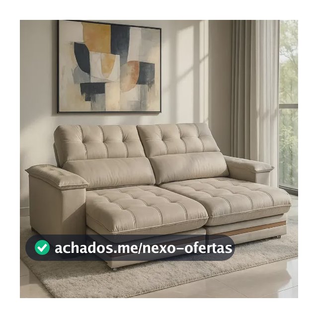 Sofá 5 Lugares 2,90m Retrátil E Reclinável Turim Bom Pastor