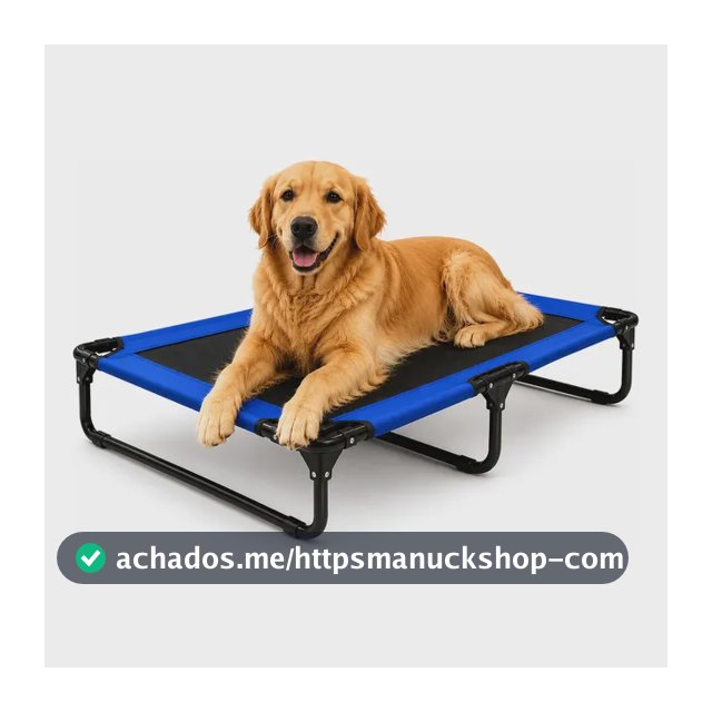 Cama Suspensa Elevada Cachorro Grande Até 50kg Maat Brand Preto Retangular