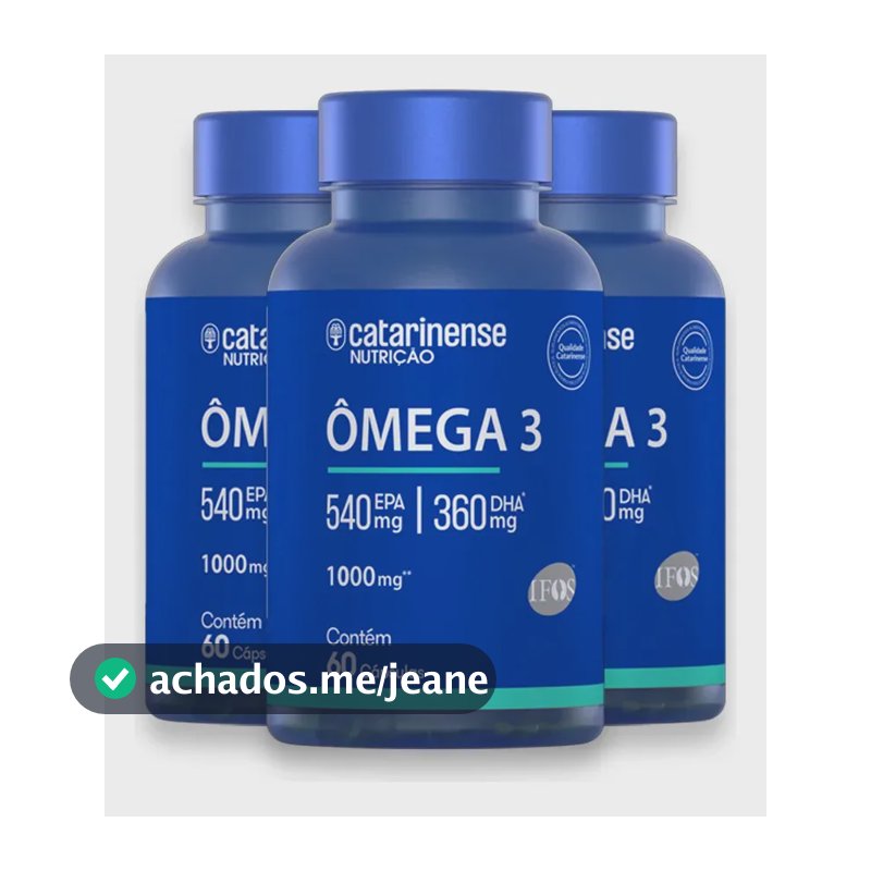 Kit 3 Ômega 3 Epa 540mg Dha 360mg Catarinense 60 Cápsulas Sabor Sem Sabor