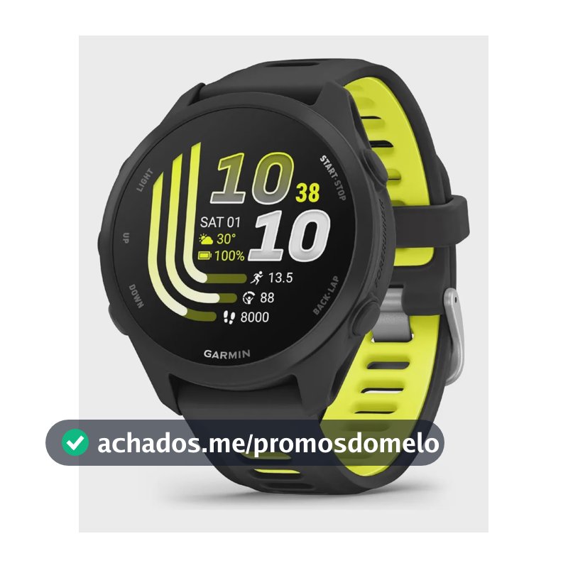Relógio inteligente esportivo Garmin Forerunner 170 preto/amarelo Amoled Gps Black