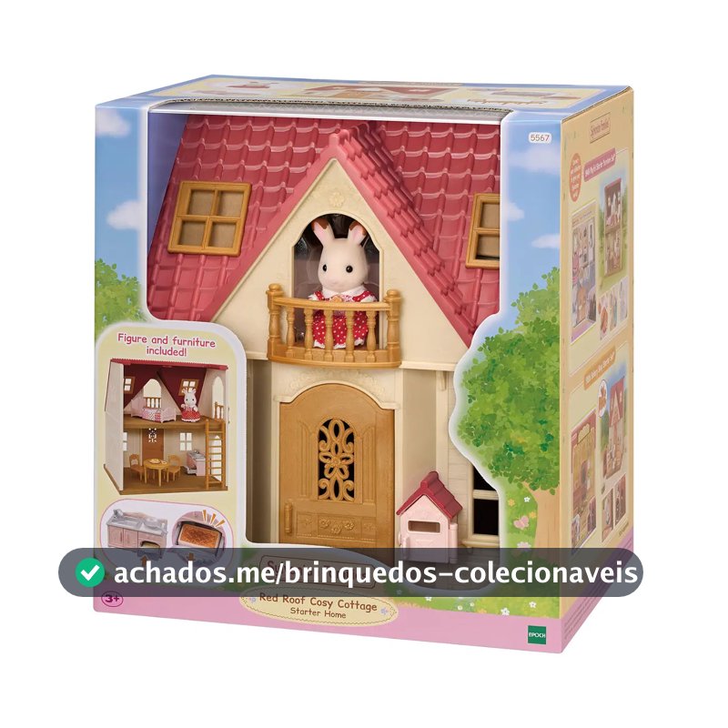 Sylvanian Families A Primeira Casa Epoch Casinha de Bonecas Completa com Móveis.