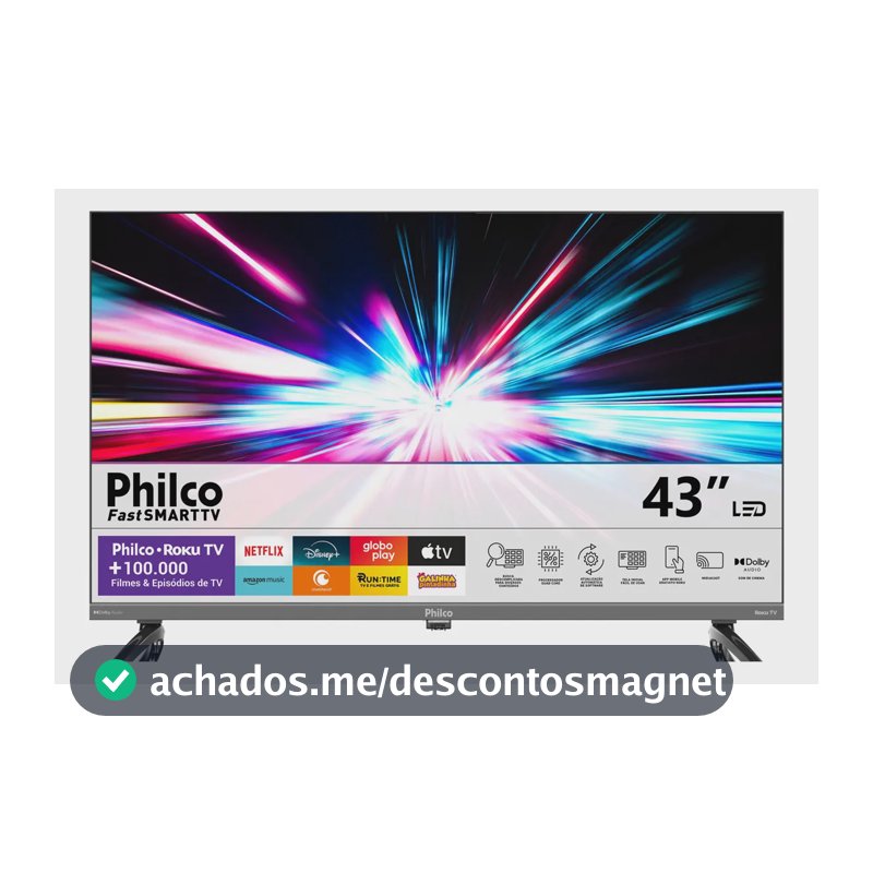 Smart Tv 43 Philco P43vik Roku Led Dolby Audio Wi-fi Hdmi Hdr Full Hd 110/220v