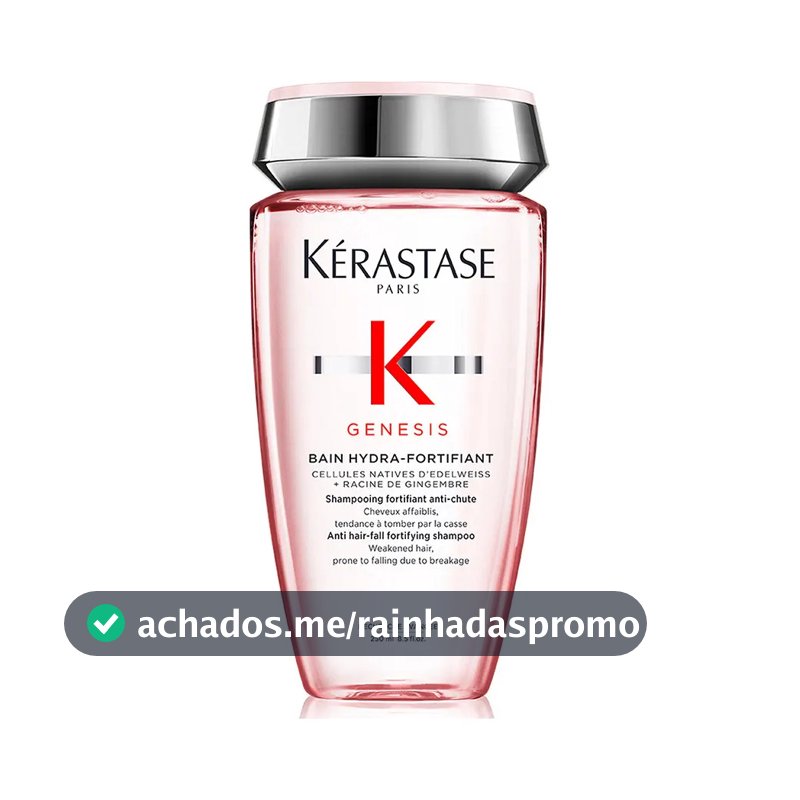 Shampoo Antiqueda Fortificante com Células Nativas de Edelweiss e Raiz de Gengibre para Cabelos Oleosos, Finos ou Normais, Genesis Bain Hydra-Fortifiant Kérastase, 250ml