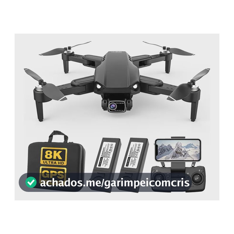 Mini drone L900 PRO SE com dual câmera 8K preto 5GHz 2 baterias Motor sem escova profissional