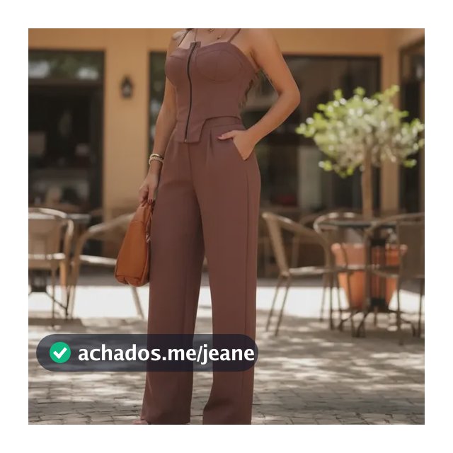Conjunto Feminino Blusa Alça Calça Pantalona Casual Trabalho