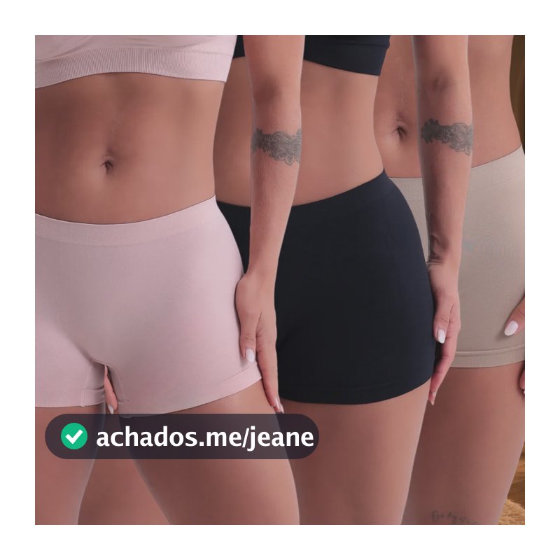 Kit 3 Calcinha Boxer Microfibra Poliamida Sem Costura Leve Preto/rose/bege Liso M (40-42)