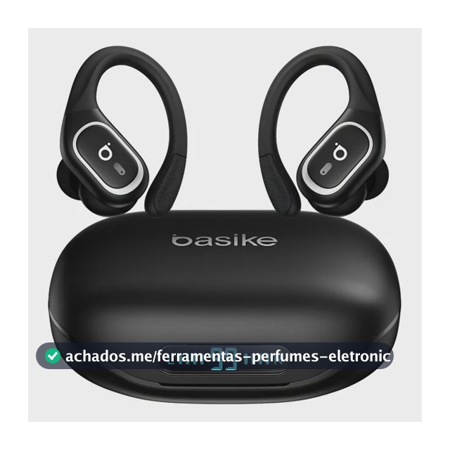 Basike Fone De Ouvido Bluetooth 6.0 Esportivo Sem Fio Gancho Intra-auricular,estéreo,Com display Led, Tws, Ipx5, Enc, Suporta Chamadas De Voz, Compatível Android E Ios, Cor Preto