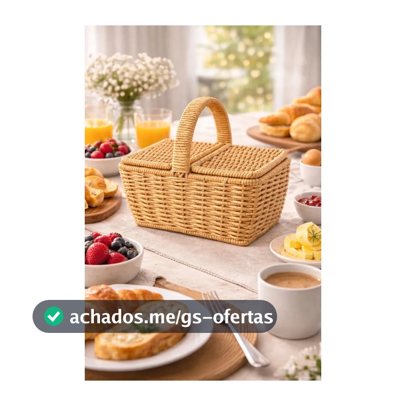 Cesta P De Servir Mesa Posta Presente Pães Chocolate Flores Palha Doces Pequena Decoração Festa Ursinho Mesa Posta Fruteira Vime Boho Chic