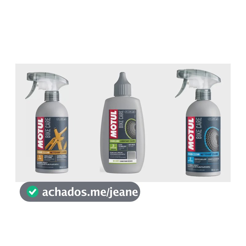 Kit Limpeza Motul Desengraxante + Óleo Seco + Limpa Corrente