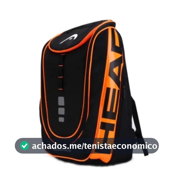 Mochila Tenista Head Preta E Laranja - Até 2 Raquetes Preto