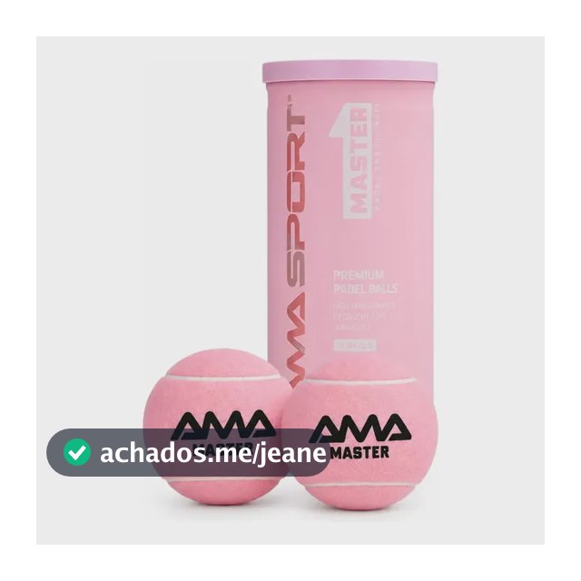 02un Bola De Padel Amasport Master Pink 1 Tubo Pressurizado Pink
