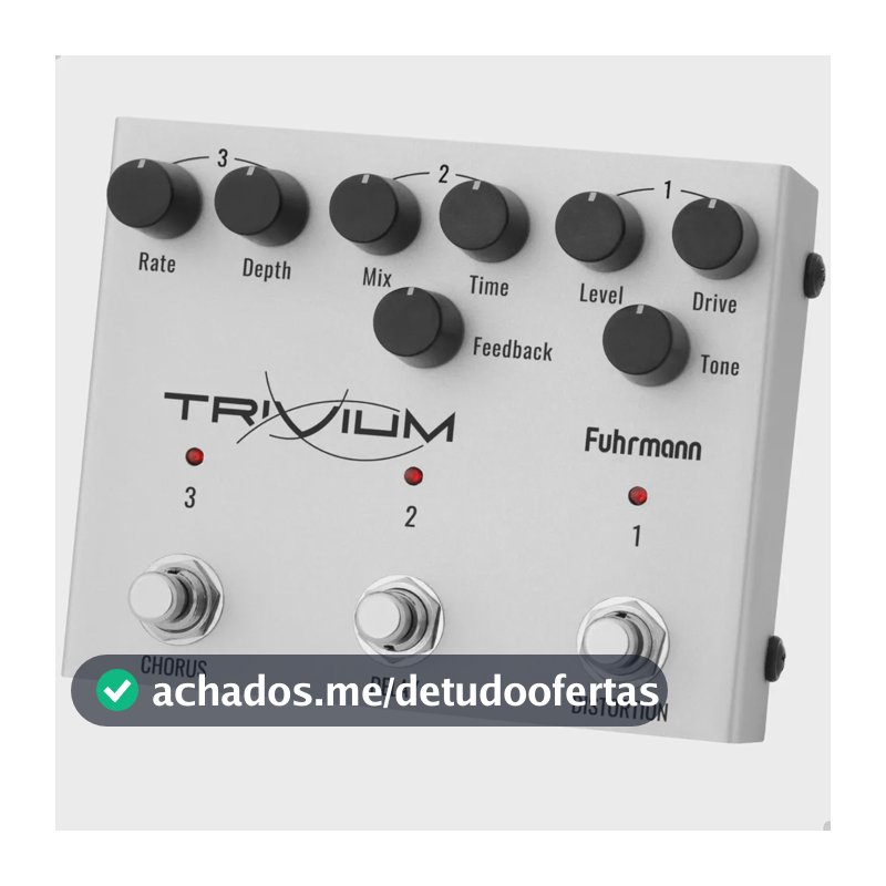 Pedal Efeito Analógico Multiefeitos Distortion Delay Chorus Prata