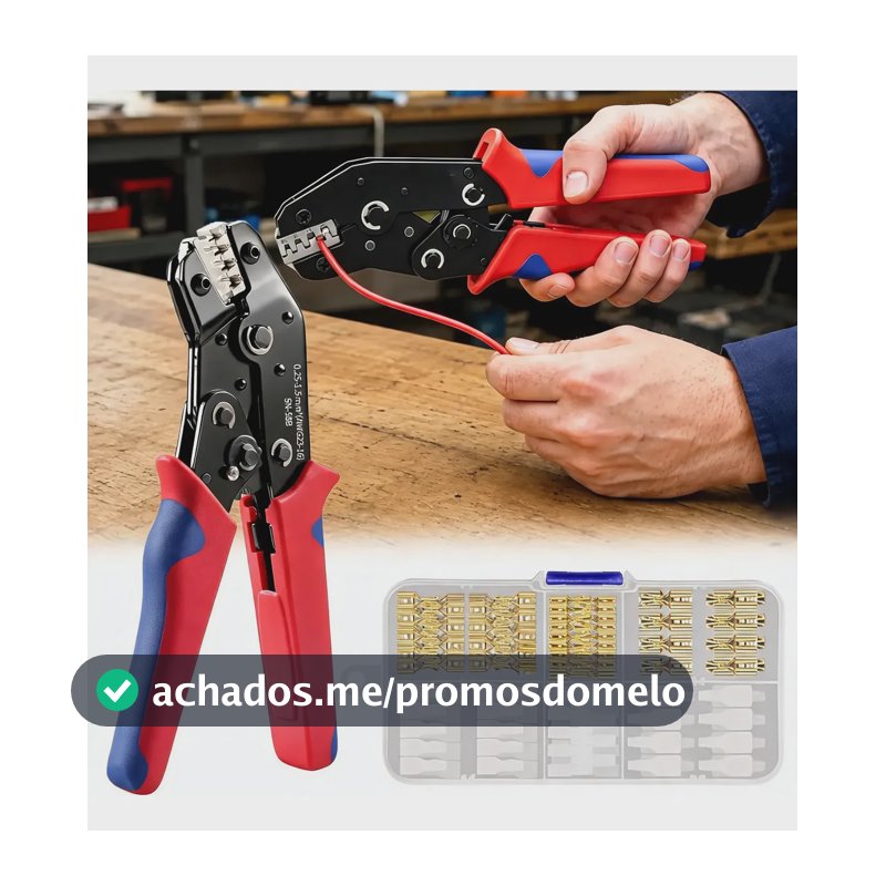 Alicate Crimpador Terminais Conectores Elétricos 0,25-1,5mm