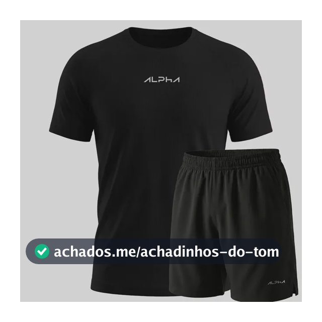 Kit Bermuda+camiseta New Fluid Dry Fitness Academia Alpha