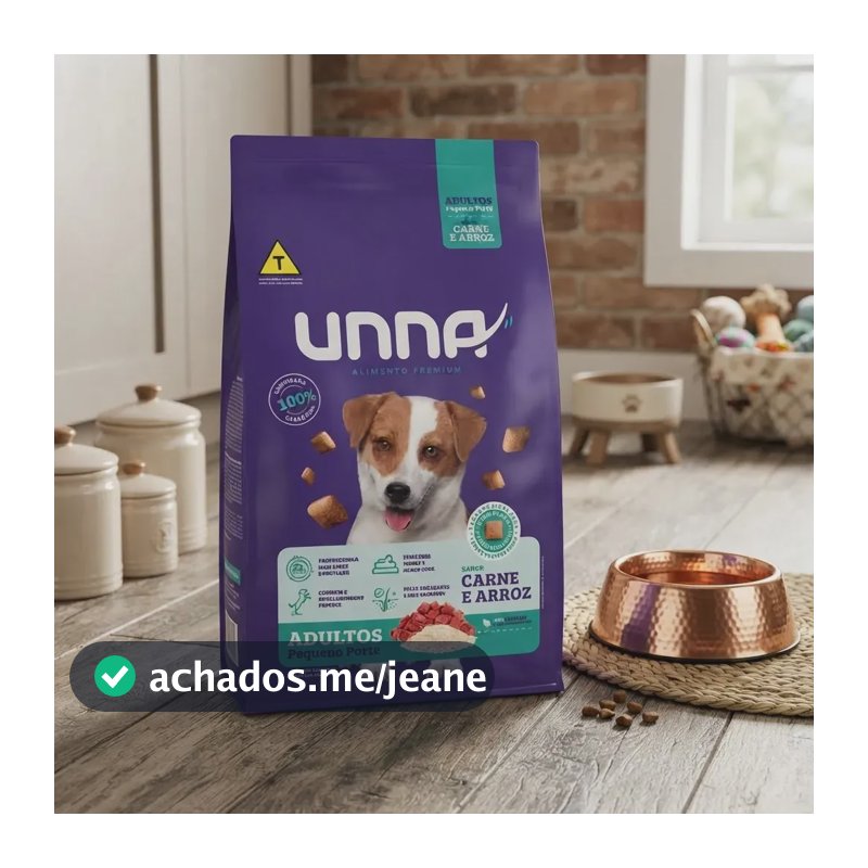 Ração Cães Unna Adulto Pequeno Porte Carne E Arroz 10,1kg