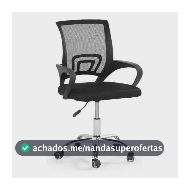 Cadeira Secretária Office Base Giratória Preta