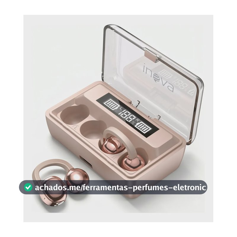 Fone De Ouvido Clip-on Bluetooth 6.0 Esportivo 60hrs Duração Dourado