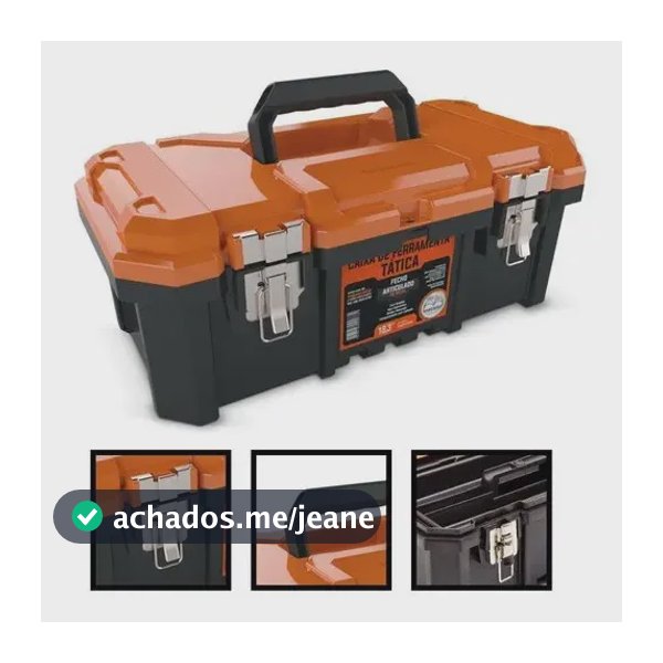 Caixa De Ferramentas Tática 18.3pol. - 013601026 - Metasul Cor Laranja/Preto