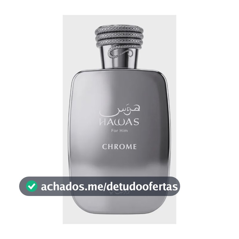 Perfume Hawas Chrome Rasasi 100ml Árabe Masculino