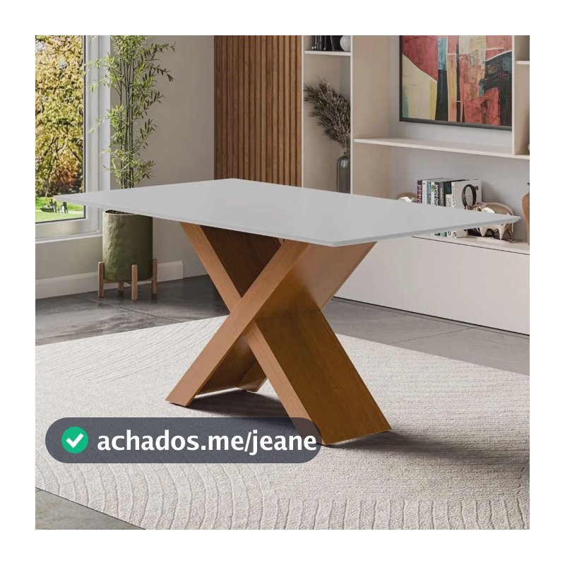 Mesa De Jantar 6 Lugares Multimóveis Cr50236 Off White Cinamomo