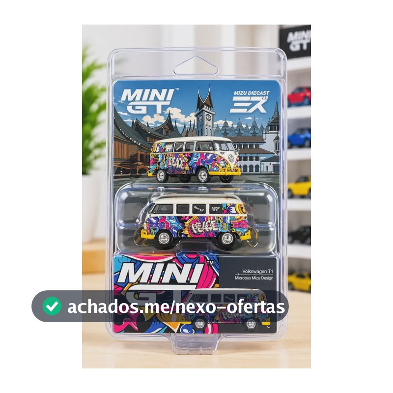 Miniatura Mini Gt Volkswagen T1 Microbus Mizu #1191 1:64 Branco
