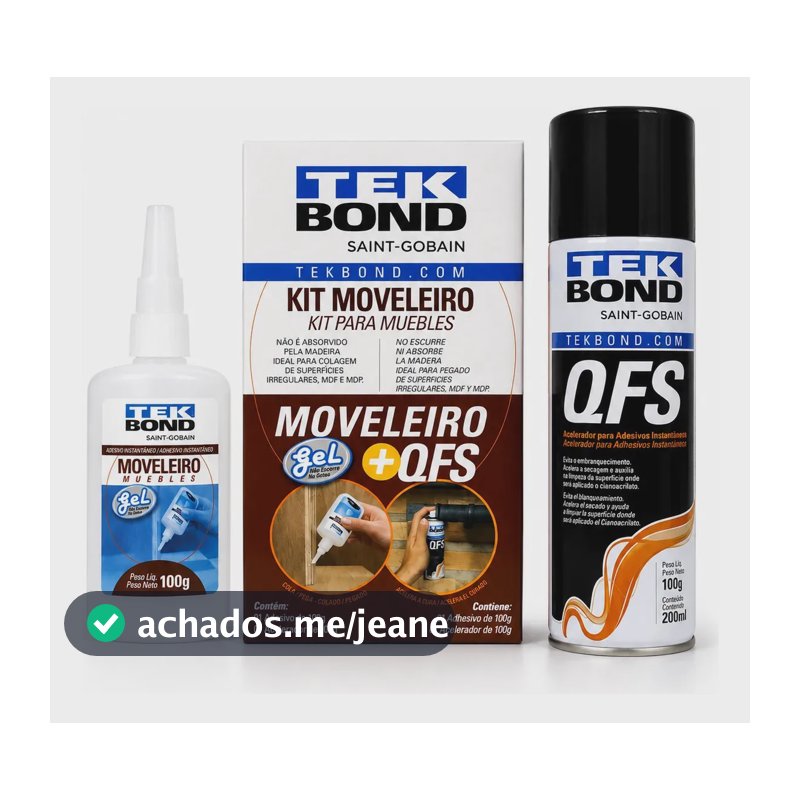 Kit Moveleiro Tek Bond 200 100g + Ativador Qfs 200ml Tekbond