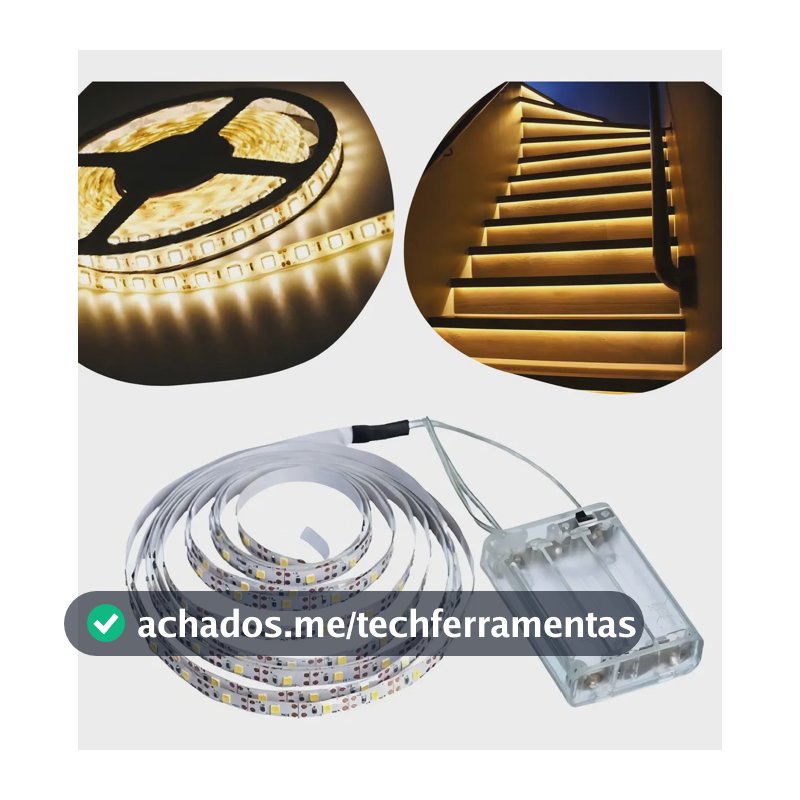 Fio Fita Led Autoadesiva Luz 2m 120 Leds Pilha Decoração Cor da luz Branco-quente