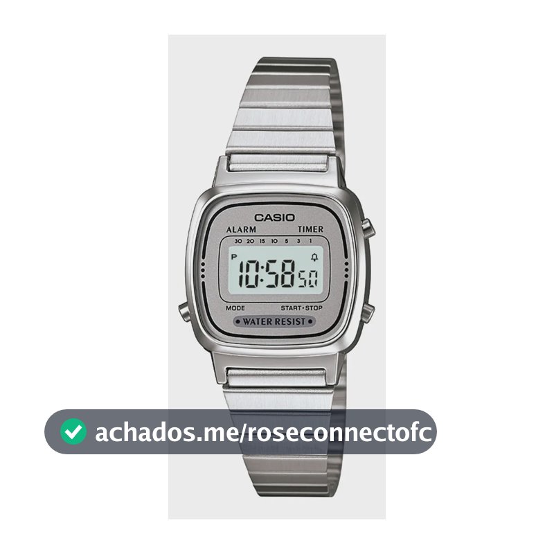 Relógio Casio Mini Vintage Feminino Prata La670wa-7df Cronometro calendário alarme Prateado
