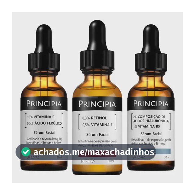 Principia Kit C/3 Séruns Vitamina C + Retinol + Hialurônicos