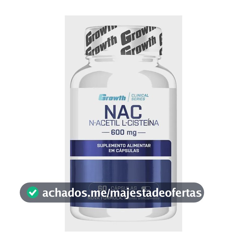 (nac) N-acetil L-cisteina 60 Cápsulas Growth Supplements Sem Sabor
