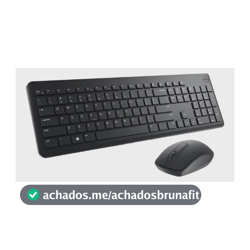 Kit Teclado E Mouse Sem Fio Dell Km3322w Preto