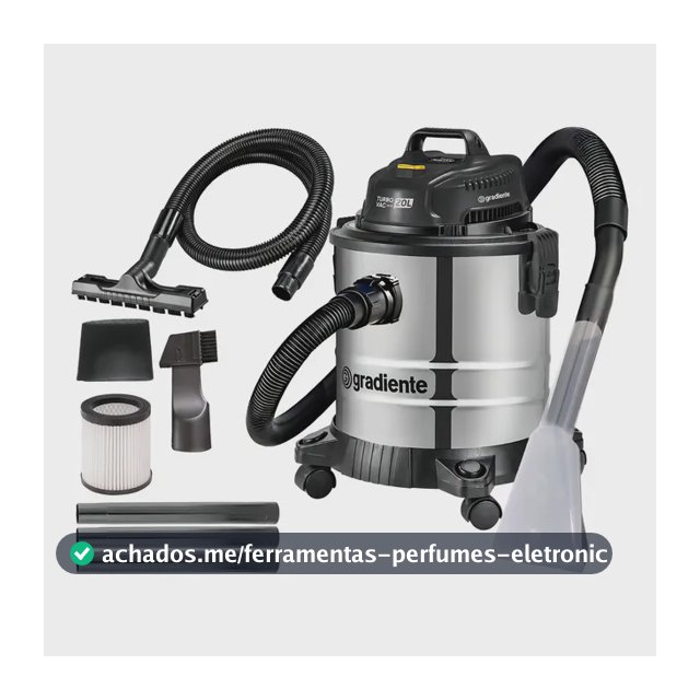 Aspirador De Pó E Água Inox Multiuso Soprador Com Bico Extratora 20l 1200w Turbo Vac Pgac200 Gradiente