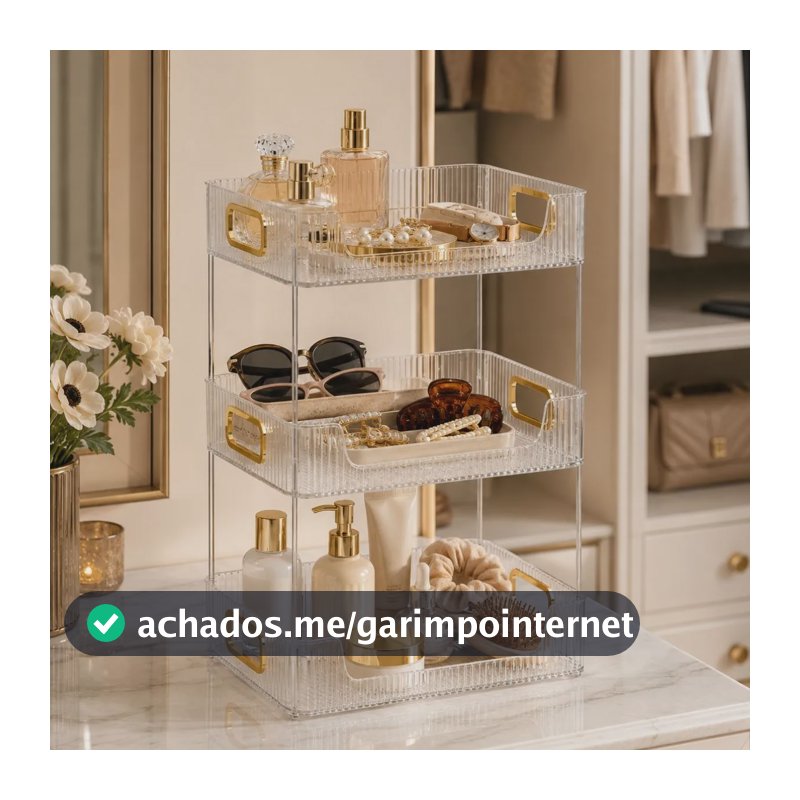 Organizador Para Banheiro Armazenamento Produtos De Higiene Transparente